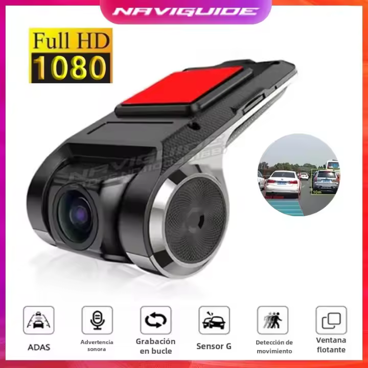 Cámara De Volante Full HD 1080P Con ADAS LDWS Para DVD Reproductor Android Navegación Unidad Audio Alarme De Voz Grabación De Video - 1