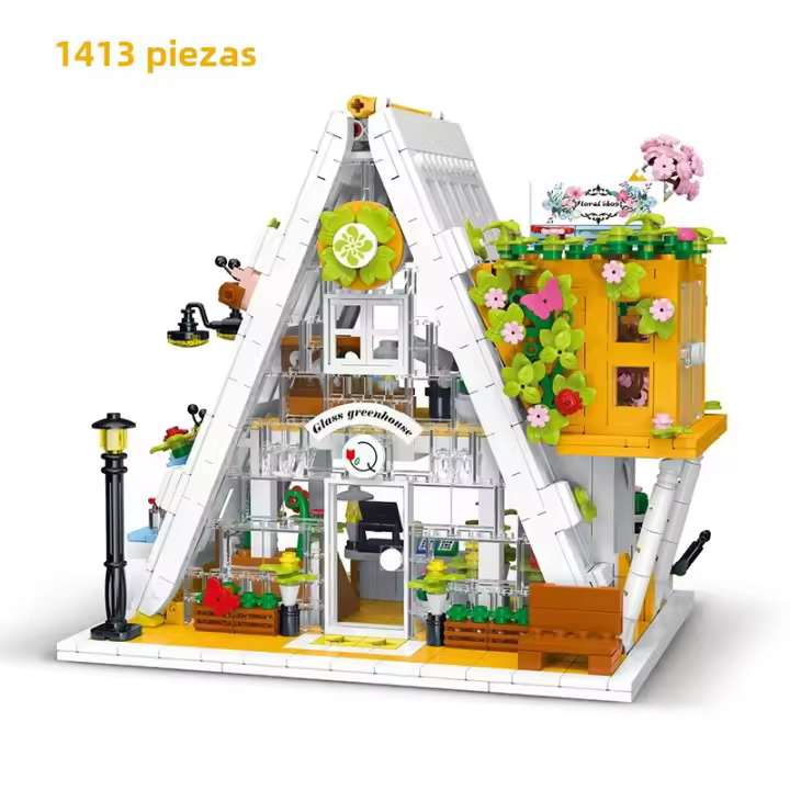 MORK Kit De Bloques De Construcción De Arquitectura Modular 1413pcs Modelo De Tienda De Flores Y Callejón Juguetes De Bloques Para Niños Regalos Para Niños De Edad 6-12 Años Y Más - 1