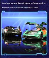 Modelo De Coche Deportivo PAGANI Huayra BC a Escala 1:24 Con Absorción De Choque Luz Y Sonido Vehículos Con Función Retroalimentación Regalo Para Niños Metal Verde Blanco Plateado - details 7
