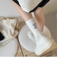 Calcetines De Mujer Estilo Japonés Bordados Con Letras Transpirables Para Primavera Verano Deporte Calcetines Blancos Para Niñas - details 2