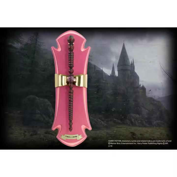 Noble Collection - Varita Mágica de Dolores Umbridge 27 Cm - Réplica Auténtica con Soporte de Pared - 1