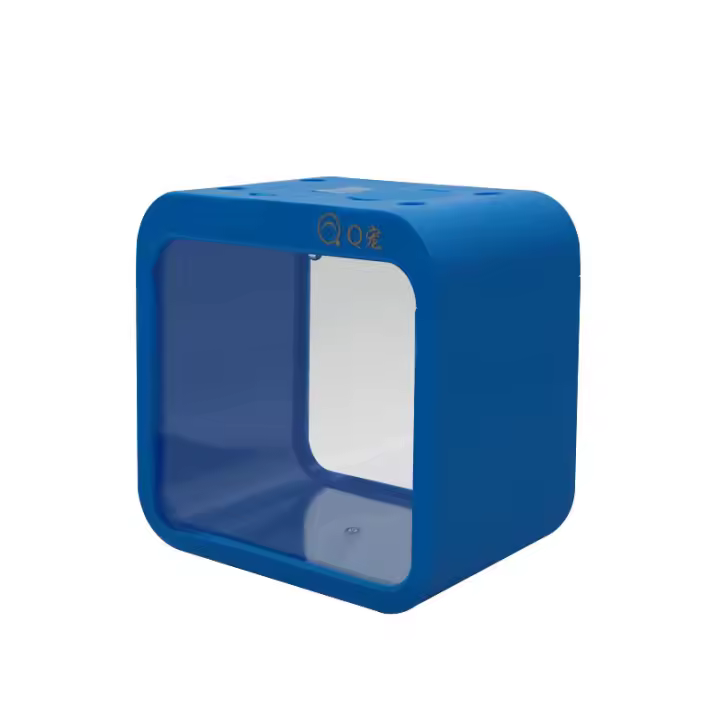 Acuario Pequeño Y Transparente De Mesa Material Acrílico Con Luz Atmosfera LED Bloques De Construcción Acuario Pequeño - 1