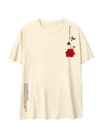 Camiseta Unisex Algodón 100% 230 Gramos Estampado De Rosa Vintage Streetwear Casual Graphic Tops Transpirable Y Absorbedor De Humedad - details 6