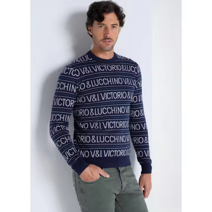 Victorio & Lucchino - Jersey cuello caja con texto V&L - 1