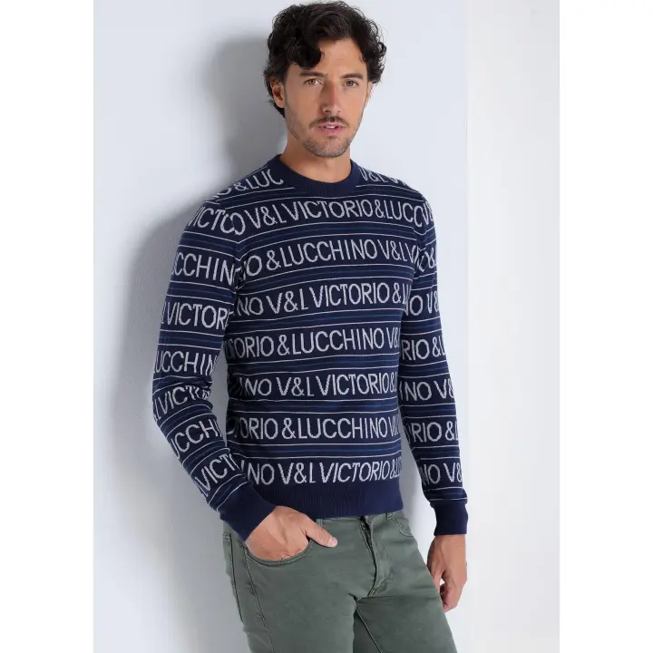Victorio & Lucchino - Jersey cuello caja con texto V&L - 1