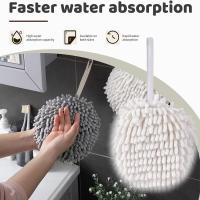 2PC Pelota De Toalla Para Secar Manos Con 2 Gancho Super Absorbente Microfibra Suave Para Baño Y Cocina Suministros De Salud - details 2