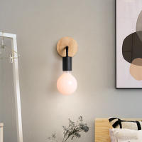 Base De Lámpara Nórdica De Madera E27 Retro Soporte Para Luz De Mesa Y Pared Iluminación Interior Para Dormitorio Y Sala De Estar Decoración Negra De Hogar Fijaciones - details 1