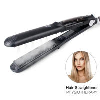 Frasco De Prensa Para El Cabello De Mujer Con Vapor Y Cerámica Anti-derretimiento 2 En 1 Estilo De Cabello Eléctrico Para Secado Y Uso Húmedo Con Control De Temperatura - details 2