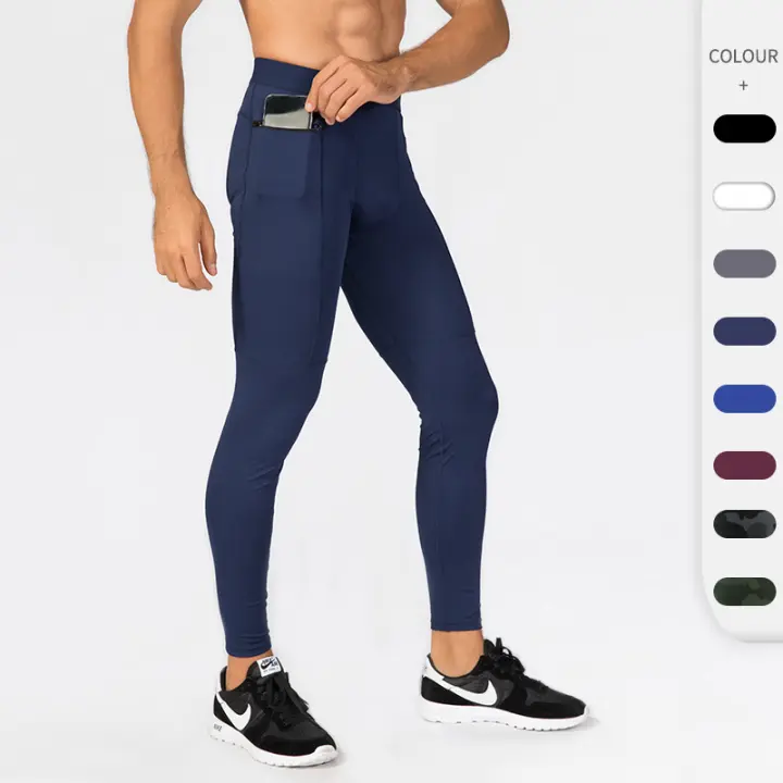 Pantalones deportivos ajustados para hombre, pantalones de chándal transpirables de secado rápido, pantalones de cintura elástica, mallas para entrenamiento, Fitness, trotar, pantalones de gimnasio para hombre - 1