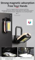 Lámpara De Trabajo LED COB Magnética Ajustable Impermeable Con Gancho Para Emergencias Y Camping Luz De Búsqueda Plegable Fuerte - details 5