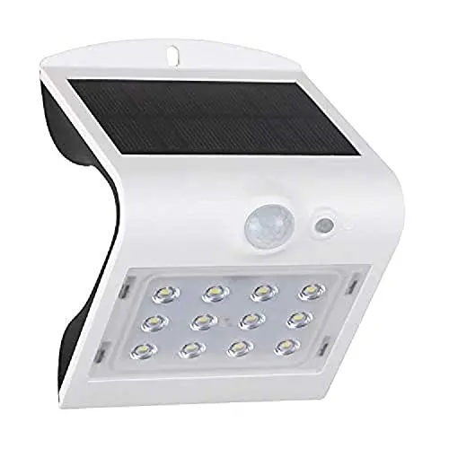 APLIGUE DE PARED BLANCO LED SOLAR CON SENSOR 1.5W 220LM 3000K LUZ AMARILLO - 1