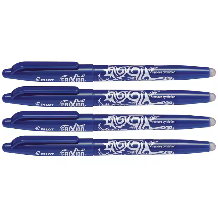 Pilot Bolígrafo Frixion Ball 0,7 mm Grip Tinta Borrable Azul (Pack de 4) - 1