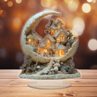 Cartel De Casa De Nieve Con Base Decorativa De Acrílico Suncatcher Regalo Perfecto Para Navidad Decoración De Escritorio Dormitorio - details 1