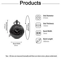 Reloj De Bolsillo Steampunk Vintage En Negro Para Hombre Y Mujer Con Números Romanos Y Cadena Colgante De Moda Unisex Regalo - details 1
