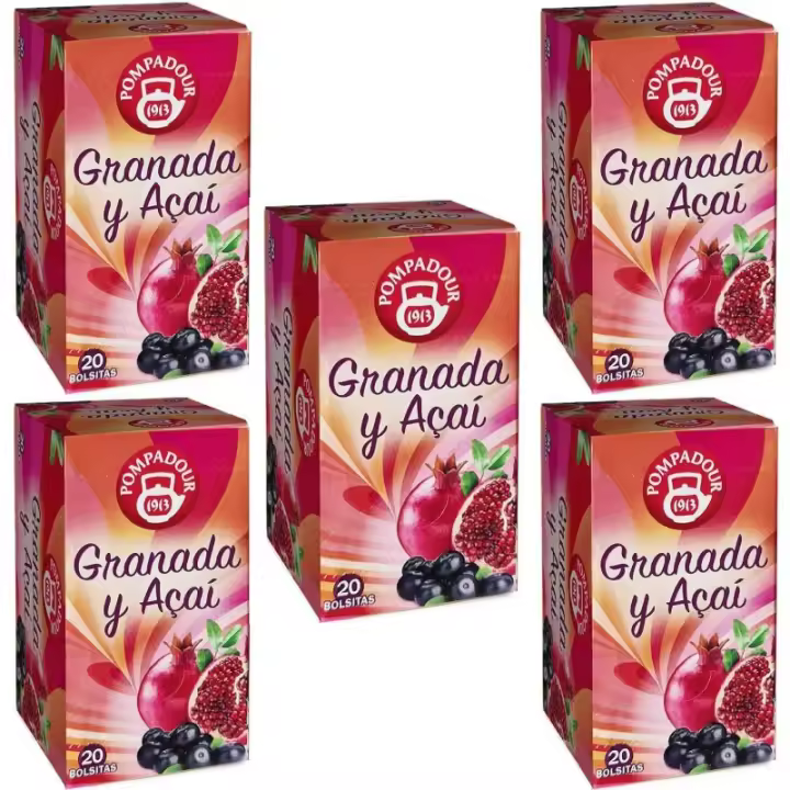 5 cajas de Infusión Granada y Açai Pompadour. 20 unidades 8412900710361 - 1