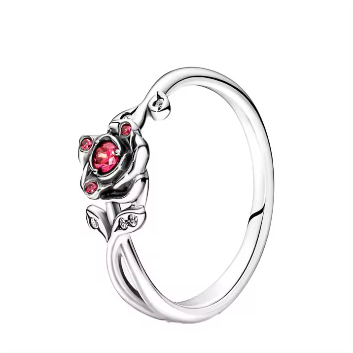 Pandora Disney Anillo en plata de ley Rosa de la Bella y la Bestia de Disney 190017C01 , para Mujer - 1