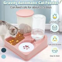 Dispensador Automático De Alimento Y Agua Para Gatos 2 En 1 Tilted Food Feeder Y Waterer De Plástico Para Todas Las Razas De Perros - details 5