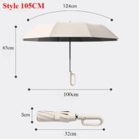 Paraguas Automático Resistente Al Viento Con 12 Costillas Y Mango Protección UV Plegable Para Viajes Sombrilla Solar Y De Lluvia Para Adultos - details 0