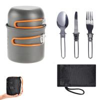 Juego De Olla Y Sartén De Titanio Para Camping Peso Ligero Plegable Portátil Para Senderismo Y Cocina Al Aire Libre Utensilios De Picnic Y Pesca - details 4