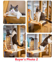 Cama Colgante Para Mascotas Lindo Y Cómodo Soporta Hasta 22.5kg Asiento De Ventana Para Gatos Hamaca De Algodón Transpirable Tamaño 55x32.5x33.3cm Azul/Oro - details 7