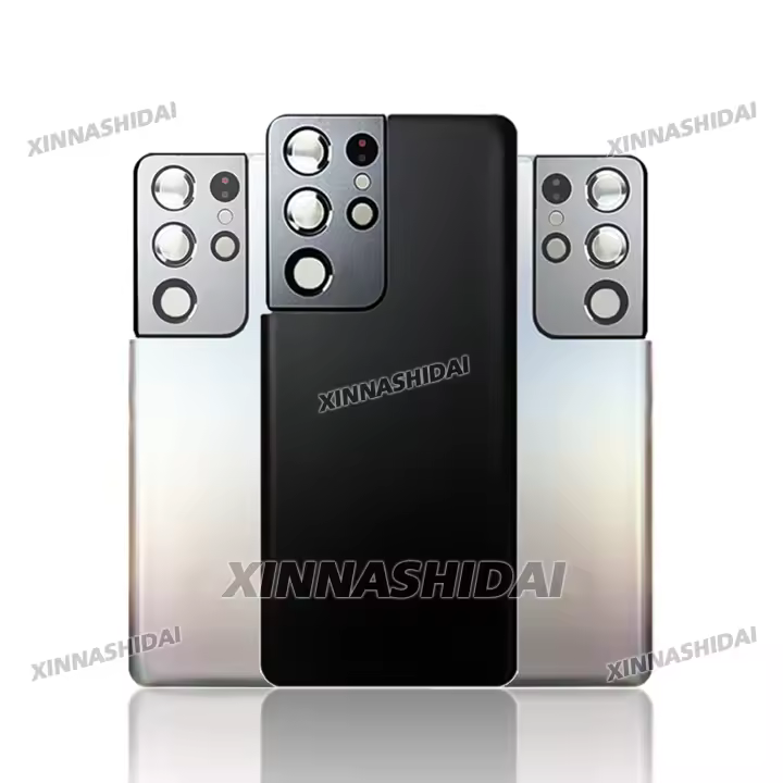 Carcasa De Batería Para Samsung S21 Ultra Con Marco De Cámara Y Lente Panel De Vidrio Trasero Cubierta De Plástico Compatible Con Marcas De Samsung - 1