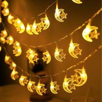 Luz De Luna Y Estrellas LED Mini Para Ambiente De Ramadan Decoración De Fiesta De Cumpleaños En Casa Foco De Luz Seco Batería - details 6