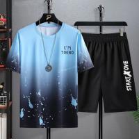 Conjunto De Ropa De Verano Para Hombre Con Camiseta De Manga Corta Y Shorts Estampado 3D Secado Rápido Para Gimnasio Y Estudio - details 3