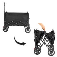 Carro plegable con ruedas con freno, carrito de festival, carrito de playa plegable con ruedas extraíbles, carrito de camping con capacidad de 100 kg, carrito de jardín con soportes - details 1