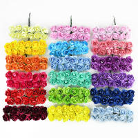 144pcs Hojas De Rosa Mini Pe 2cm Para Decoración De Casamiento Y Hogar Artesanía Scrapbooking Bouquet Artificial De Flores - details 0