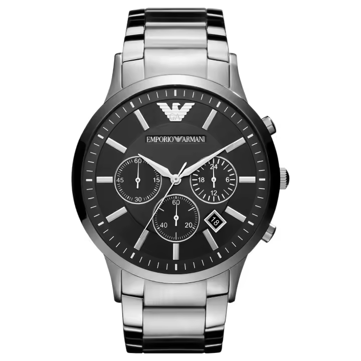 Emporio Armani Reloj hombre AR2460, con calendario, Incluye Caja Original, Diámetro: 46MM - 1