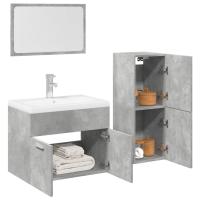vidaXL Set de muebles de baño 3 pzas madera contrachapada en color Roble Sonoma/Gris hormigón | almacenamiento funcional diseño moderno para baño dormitorio sala - details 1