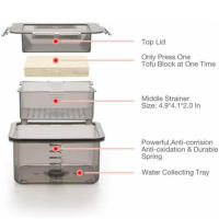 Prensa De Tofu 3 Capas Con Drenaje Integrado Hervidor De Cocina Ecológico Seguro Para Ambiente Herramienta De Preparación De Alimentos - details 5