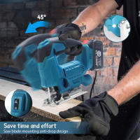 2800RPM Sierra eléctrica inalámbrica de cambio rápido de hoja, herramienta de carpintería para batería Makita de 18V, guía de luz LED de 6 engranajes, 65mm - details 6