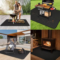 1pc Alfombra De Asador Resistente Al Fuego Para Proteger Tu Piso Y Patio De Grasa Y Aceite Ideal Para Barbacoas a Leña Y a Gas - details 3