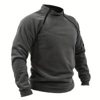 Sudadera Táctica Militar Para Hombre Con Cremallera Y Mangas Largas De Color Sólido Casual Gruesa Para Excursiones Al Aire Libre Otoño E Invierno - details 9