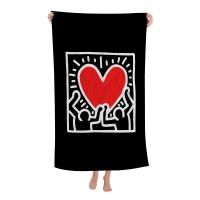 Toalla De Playa Microfibra Colorida De Keith Haring Toalla Rápida Para Piscina Viajes Y Gimnasio Absorbente Y Suave Tamaño 76x182 Cm - details 1