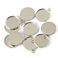 20pcs Base De Cabochón De Acero Inoxidable 14/20/25mm Para Colgantes DIY Encaje Charms Pendiente Blanco Metal Herramienta De Joyería - details 0
