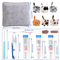 KRABALL Kit De Felteado Para Niños Con Material De Lana De Gato Animal Bonito Para Muñecas Hecho a Mano DIY Regalo Para Niños - details 1