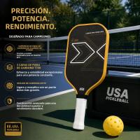 Pala De Pickleball De Titanio Con Cuatro Capas De Fibra De Carbono Y Núcleo De Cera De Azúcar Superficie De Tela Fresada Rugosa Para Mejor Agarre - details 0