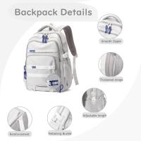 Bonita mochila estética para Niños, Escuela Secundaria, Estudiantes, color sólido mochila de viaje - details 2