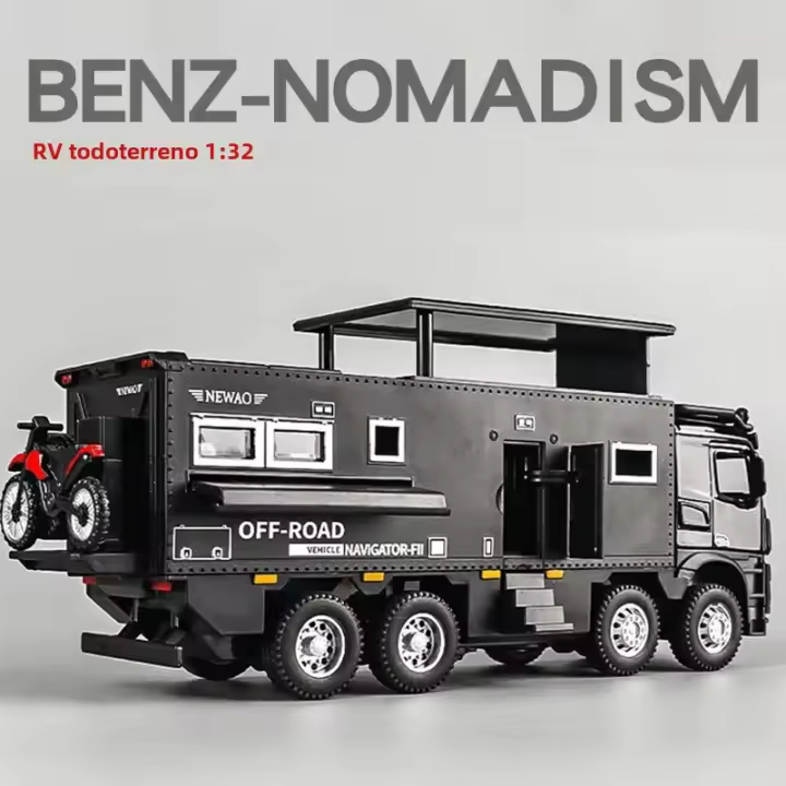 Mercedes Benz Nomadismo Vehículo De Tierra Modelo Aluminio 1:32 Con Sonido Y Luz Coche Miniatura Para Colección Juguete Educativo Para Niños - 1