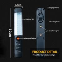 Lámpara De Trabajo LED COB Manillar Portátil Con Gancho Magnético Recargable USB Luz De Fosa Para Camping Y Reparación De Talleres - details 5