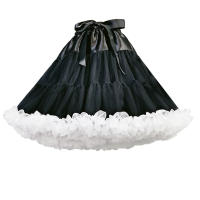Falda De Túnel Crinolina Para Mujer En Negro Y Blanco Multicapa Para Vestido De Baile Y Boda Underskirt Con Media Altura - details 1