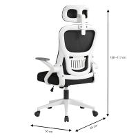 LUTODY - Silla de oficina escritorio, Gaming, Respaldo acolchado transpirable, Asiento ergonómico de látex, Palanca para subir bajar de asiento, Función inclinación reposaespalda, Rueda giratoria 360º, Pata PP, Fácil de montar, Para despacho trabajo - details 7