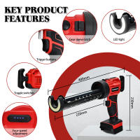 Pistola de calafateo inalámbrica, 10 Oz/300ml, pistola eléctrica de silicona con luz LED, 4 velocidades ajustables para batería Makita de 18V - details 9