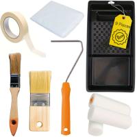 Rodillo Pintura Pared, Muebles-Techo con Rodillos de Espuma, Cinta de Carrocero, Brochas Pintura, Plástico Protector Cubeta- Kit de pintura para esmaltes, pinturas plásticas y decorativas - details 0