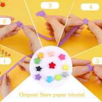 Papel De Origami Estelar Multicolor Y De Gradiente Para Manualidades DIY Decoración De Papel En Bandas De Color Sólido - details 5