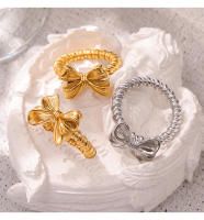 Nueva Moda de Plata y Oro Anillo Abierto girta Arco Mariposa elegant Mujeres Niñas Joyas de GIFT, LA Fashion simple personalidad Arco anillo de Diseño - details 8