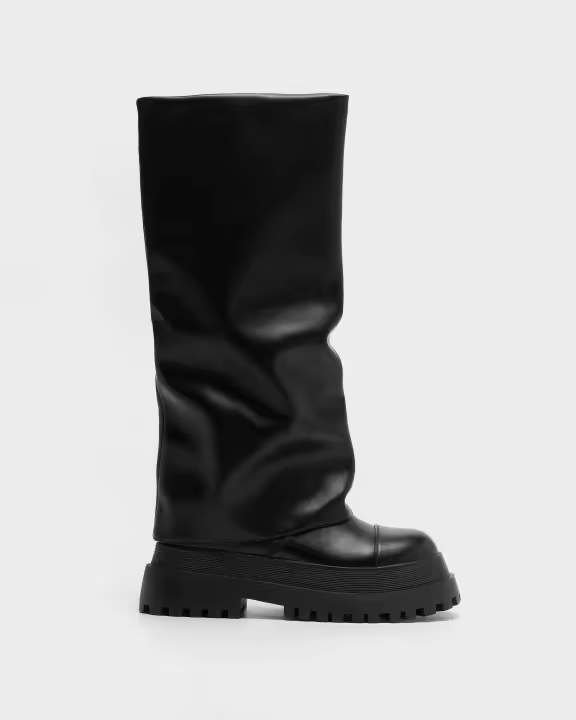 MIM Domb Botas de caña alta para mujer negras en cuero sintético 9389159121226 - 1