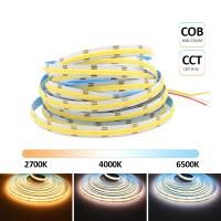 Tira De Luz LED COB CCT 5M 12V 24V DC 608LEDs FCOB Doble Color Blanco Regulable Alta Densidad Flexible Ra90 Cinta Lineal - details 0